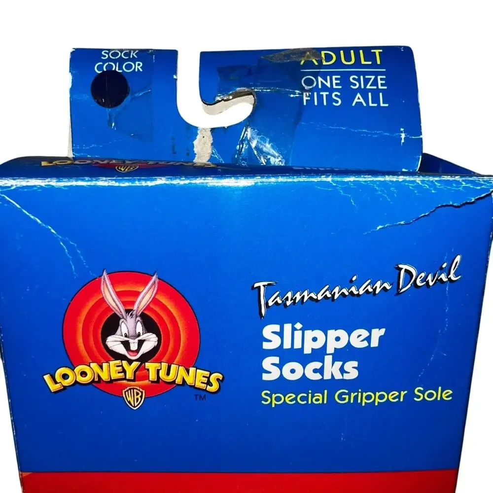 Tasmanian Devil Vintage Looney Tunes 1997 grip Slipper Socks Vintage adult OS
